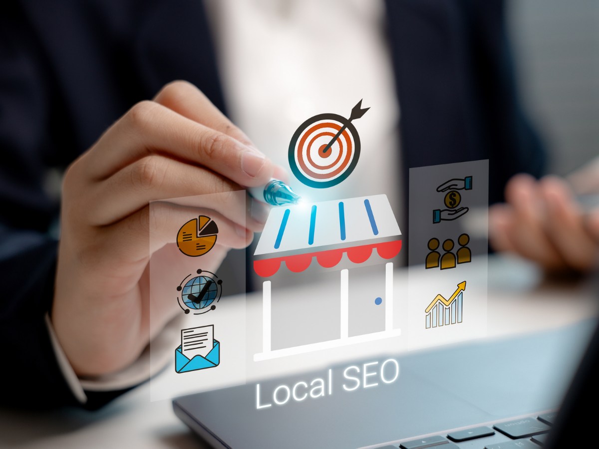 Professional using digital marketing analytics to optimize local SEO, Google Business Profile, legal directory listings, and online visibility for a law firm.