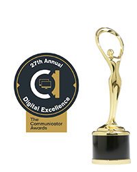 Communicator Awards logo and golden statute