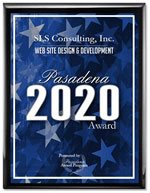 Best of Pasadena Award 2020 plaque
